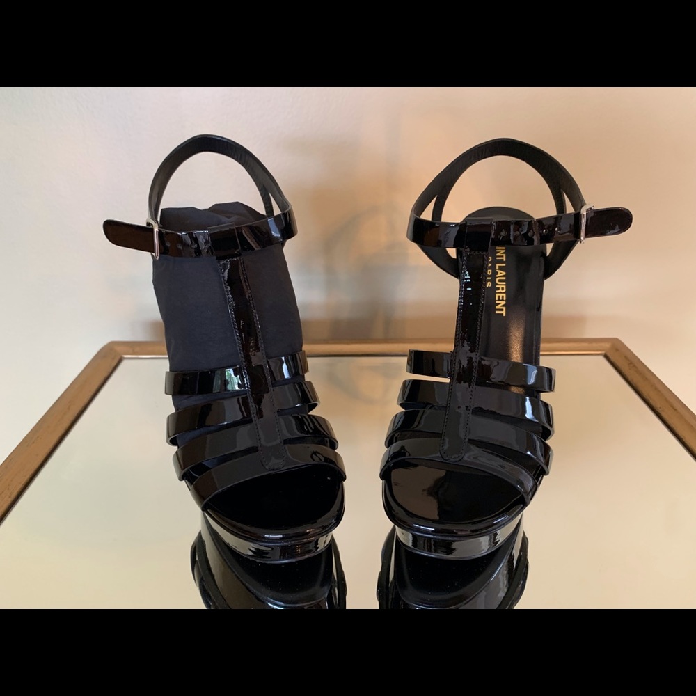 SAINT LAURENT YSL Tribute Patent Leather Platform